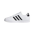 adidas mens Grand Court Sneaker, White/Core Black/White, 9 US