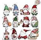 Fvviia Christmas Tree Ornaments, 24 Pieces Christmas Gnome Wooden Hanging Ornaments, Wood Hanging Decor for Christmas Tree Decoration Gnome Santa Doll Wooden Hanging Craft Gnome Elf Party Supplies