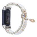 For Fitbit Charge 5 4 3 2 Watch Band Women Luxury Beads Eye Design Chain Straps