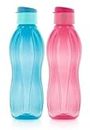 Tupperware Plastic Fliptop Water Bottle 1000 ml Pack of 2 (Multicolor)