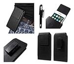 DFV Mobile - Magnetic Leather Holster case Belt Clip Rotary 360 Compatible with Nokia Lumia 1520 (Nokia Beastie) - Black