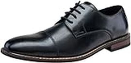 JOUSEN Mens Dress Shoes Classic Cap Toe Oxford Shoes for Men Modern Derby Business Shoes (AMY603ACA Black 12)