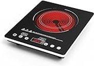Electric Ceramic Cooktop,1800W Portable Electric Cooktop with Child Safety Lock,Timer Functional Single Burner Electric Cooktop Compatible for All Cookware
