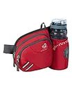 WATERFLY Bum Bag with Bottle Holder for Men and Women, Breathable Sports Waist Bag for Running, Cycling, Camping, Climbing, Travel, Hiking, Jogging, Dog Training, red, one_size, Hiking, running,