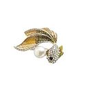 SYGA Brooch Gold Fish Fashion Crystal Rhinestone Jewellery Pin Vintage Accessories Decoration Clothing Brooches for Bridal Women Girl - Gold Fish Pink