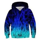 UIEIQI Teens Hooded Sweatshirt Boys Girls 3D Cool Hoody Smoke Print Long Sleeve Pullover for Fall Winter Size 14-16