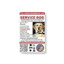 Just 4 Paws Custom Service Dog ID Card with QR Code & Security Seal and Optional Holograph | Registration to U S Service Dogs Registry Plus Digital ID Holder- Portrait Style
