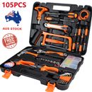 105 Pieces Multi Repair Combo Kit Home DIY Hardware Tools with Stotage Carry Box