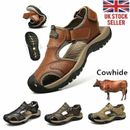 Sports Outdoor Sandals Summer Men's Beach Shoes Closed-Toe Shoes Leather Casual