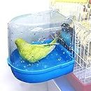 NINGVIHE Bird Bath for Cage,Bird Bath Tub,Bird Cage Accessories Parrot Bathing Tub for Small Birds Canary Budgies Parrots (A Style)