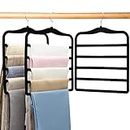 Closet Organizers and Storage,3 Pack Organization and Storage Pants-Hangers-Space-Saving,Velvet Hanger for Dorm Room for College Students Girls Boys Guys Hanging Jean Scarf