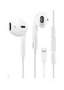 BlissGoods Wired Earphone Connector(Built-in Microphone & Volume Control) in-Ear Stereo Headphone/Headset Compatible with iPhone 12/SE/11/XR/XS/X/7/Plus/8/Plus - White