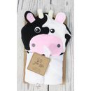 Rose Textiles Hooded Cow Bath Towel Terry Cloth/100% Cotton in Black/Pink | 30 H x 30 W x 30 D in | Wayfair 4584
