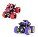 Harinder Monster Truck Set of 2 Mini Monster Pull-Back Trucks with Wheel Suspensions - Pack of 4 (Multicolored)