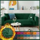 Solid Color Velvet Sofa Covers for Living Room Slip-resistant Strech Slipcovers