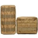 Hoanan 2 Pack Molle Pouch Tactical EDC Pouch Admin Organizer Gadget Gear Pouch for Military Backpack(2 Pack-Coyote)
