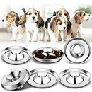 Zopeal 6 Pcs Puppy Feeding Bowls 11.8" Stainless Steel Puppy Weaning Feeder Bowl Dog Food Water Bowls for Litters, Food Feeding Weaning Bowl for Small Medium Large Dogs, Pets