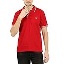 IVY CREST Men's Cotton T-Shirt (PR001-18_Red_Small)