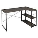 WOLTU Computer Desk Rust Colour+Black Office Desk Workstation L-Shaped Study Writing Desk Computer PC Laptop Table Workstation Dining Gaming Table for Home Office TSB06srs