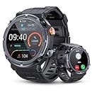 PUREROYI Smart Watch, 5ATM Waterproof Military Smart Watches for Men with Bluetooth Call (Answer/Dial Call), 1.39'' Outdoor Tactical Fitness Tracker Watch with 111 Sports Moeds for Android iOS