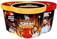 Yu - Red Hot Korean Noodles Combo Pack of 3 - Korean Cheese + Korean Veg + Korean Chicken - No Preservatives - 100% Natural Cup Noodles - Ready to Eat Instant Noodles - 245g