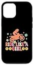 Coque pour iPhone 15 Pro Ride Like A Girl Groovy Dirt Bike Girl Biker Moto