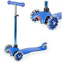 Best Choice Products Kids Mini Kick Scooter Toy w/Light-Up Wheels, Height Adjustable T-Bar, Foot Break - Blue
