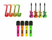 INFLATABLE MUSIC INSTRUMENTS GUITAR/SAXOPHONE/MICROPHONE COLORFUL PARTY
