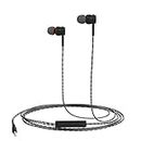 Portronics Conch Gama in-Ear Wired Earphone, 1.2m Tangle Free Cable, in-Line Mic, Noise Isolation 3.5mm Aux Port and High Bass(Black)