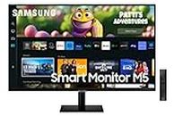 Samsung Smart Monitor M5, Flat 32'', 1920x1080 Full HD, Smart TV Amazon Video, Netflix, Airplay, Mirroring, Office 365, Wireless Dex, Casse Integrate, IoT Hub, WiFi, HDMI