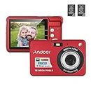 Andoer Digital Camera,Camera Digital Video Camcorder with 2 Batteries 8X Digital Zoom Anti-Shake 2.7 Inch LCD Camera for Adults/Seniors/Children/Teens-Red