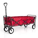 Mac Sports WTCX-201 Extended Collapsible Folding Outdoor Utility Wagon, Red