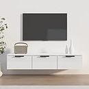 BIGBARLEY TV-Ständer, schwebende Konsolen, Moderne Wohnmöbel,Wandschrank Hochglanz-Weiß 102x30x20 cm Holzwerkstoff