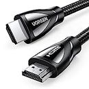 UGREEN 8K HDMI Cable 2M, Ultra HD High Speed 48Gbps HDMI 2.1 8K 60Hz Support Dynamic HDR, Dolby Vision, eARC, Compatible for Xbox One, Nintendo Switch, PS5, PS4, Samsung TV, Roku, Nylon Braided