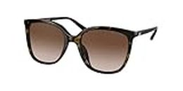 Michael Kors MK2137U Square Sunglasses for Women + BUNDLE With Designer iWear Complimentary Eyewear Kit, Dark Tortoise / Brown Gradient, 57