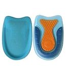 Premium Comfort Gel Heel Pads for Kids: Targeted Relief for Sensitive Heels, Sport Support, Shock Absorption, and More (Small, Blue & Orange)
