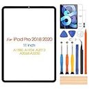 ARSSLY Screen Replacement for iPad Pro 11" 2018 2020 Front Glass Panel, A1980 A1934 A2013 A2068 A2230 Front Screen Cover,Free Tools (NO Touch Digitizer & LCD Display)
