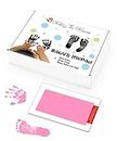 Mold Your Memories Paper Baby Hand And Foot Ink Imprint Kit. No Touch, Non Toxic Ink Pad (Wall Mount, Rectangular Shape, 0-6 Months, Pink)