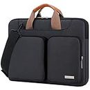 Lacdo 360° Protective Laptop Shoulder Bag Sleeve Case for 16 inch New MacBook Pro M3 Pro/Max M2 M1 Pro/Max A2991 A2780 A2485 A2141 2023-2019, 15 inch Microsoft Surface Laptop 5/4/3/2/1 Computer, Black