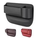 No Logo Leather Car Seat Storage Box with Water Cup Holder Car Leather Cup Holder Gap Bag, Seat Gap Storage Box for Phones Glasses Keys Cards-Black