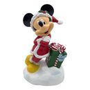 Back Yard Glory Disney Mickey Mouse w/ Christmas Gift Garden Statue Stone in Brown/Gray/Red | 7 H x 6 W x 4 D in | Wayfair 06-617-32
