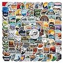 National Park Sticker Pack Set (100 pcs) | Adventure Nature Outdoors Hiking Camping Skiing Travel Stickers | Cool Suitcase Stickers Decals for Car Bumper Luggage, Laptop, Water Bottle, Phone Case