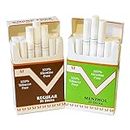 Herbal Cigarettes- Cocoa Bean- Two Pack Premium- Regular & Menthol Flavor - 100% Tobacco & Nicotine Free - Non Addictive - Tobacco Substitute - (40 Sticks)