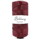 Bobbiny Jewellery Making Cord Maroon 2mm, 100 Meter Macrame Cotton Wax Cord, Lether Cord, Bracelets Cord, Art and Craft Work