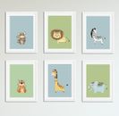 Tribal Safari Tier Kinderzimmer Drucke Bilder für Jungen Schlafzimmer Spielzimmer 6er Set