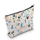 POFULL Magic Kingdom Gift Movie Characters Collage Cosmetic Bag Fairy Tales Gift for Women (Characters Collage Cosmetic Bag)