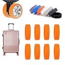 Luggage Compartment Wheel Protection Cover, Colorful Silent Silicone Luggage Wheel Covers,Portable Suitcase Wheel Protector Covers for Most 8 Caster Luggage (Orange)