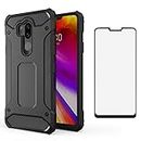 Asuwish Phone Case for LG G7 ThinQ with Screen Protector Cover and Cell Accessories Slim Dual Layer Hybrid Protective LGG7 One G 7 Plus LG7 Fit LG7ThinQ 7G Thin Q G7+ G7thinq LGG7thinq Women Men Black