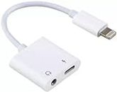 [Apple MFi Certified] Headphones Adapter, 2 in 1 Lightning to 3.5 mm Headphone/Earphone Jack Adapter Aux Audio & Charger Cable Splitter for i-Phone 14/13/12/11/X/8/7/SE/6S, Support All iOS