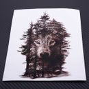 Temporary Fake Tattoo Stickers Grey Forest Wolf Animal Large Body Art